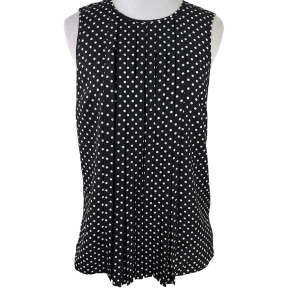Michael Kors Tops - Michael Kors Women's Sleeveless Polka Dot Accordian Pleated Top NWT Size XS